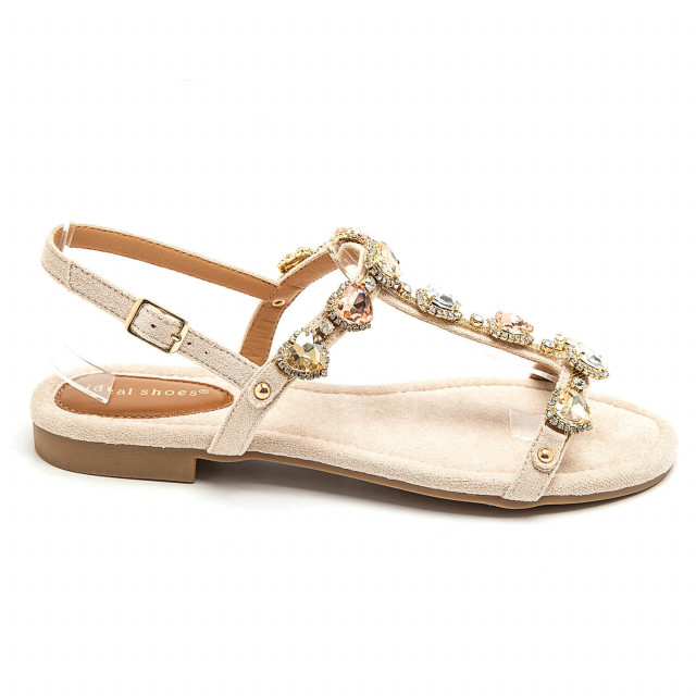 Ideal Shoes Chaussure Femmes Sandales Sandales Plates 8087