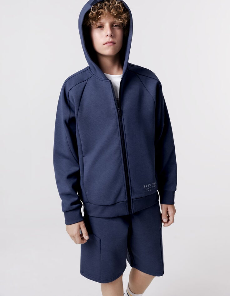 Ikks Bermuda BATTLE Bleu Molleton Tech Fleece Garçon