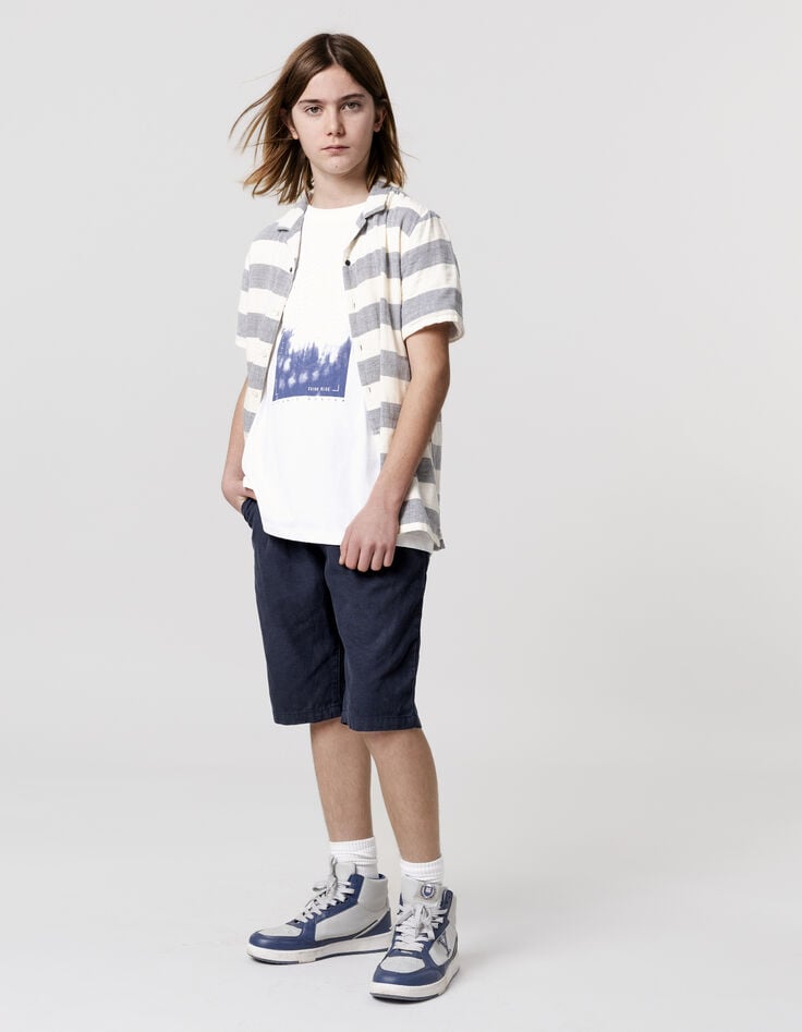 Ikks Bermuda BATTLE Bleu Molleton Tech Fleece Garçon