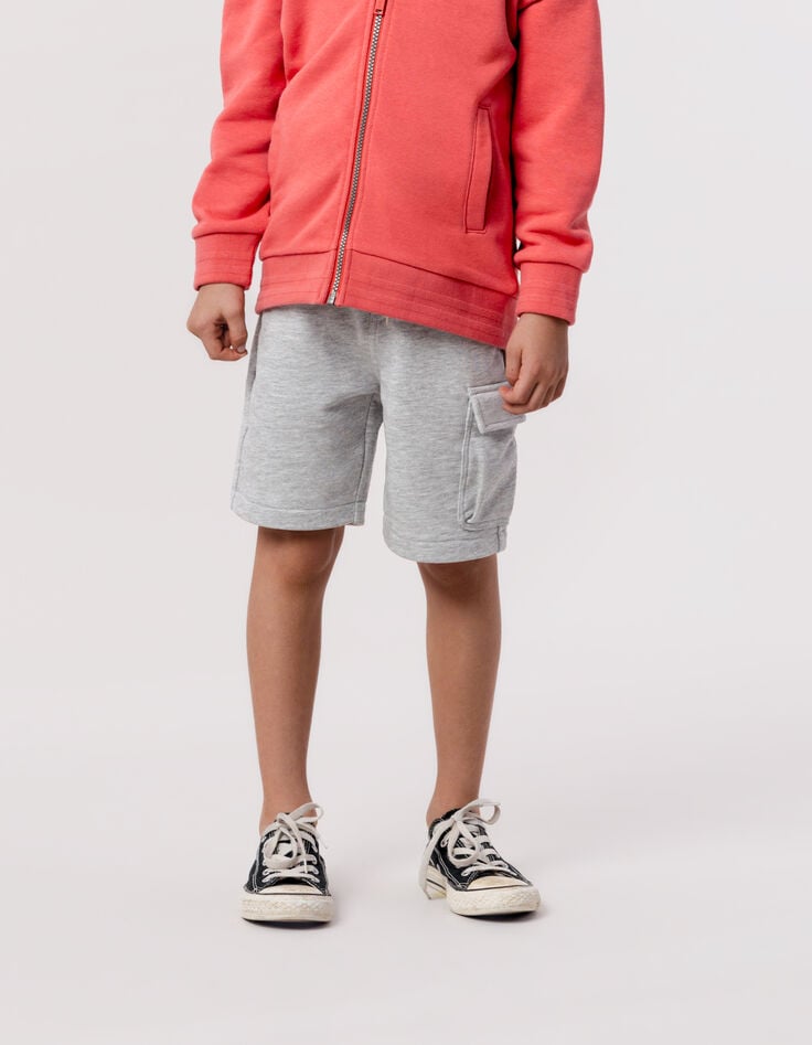 Ikks Bermuda BATTLE Gris Ceinture Contrastée Garçon