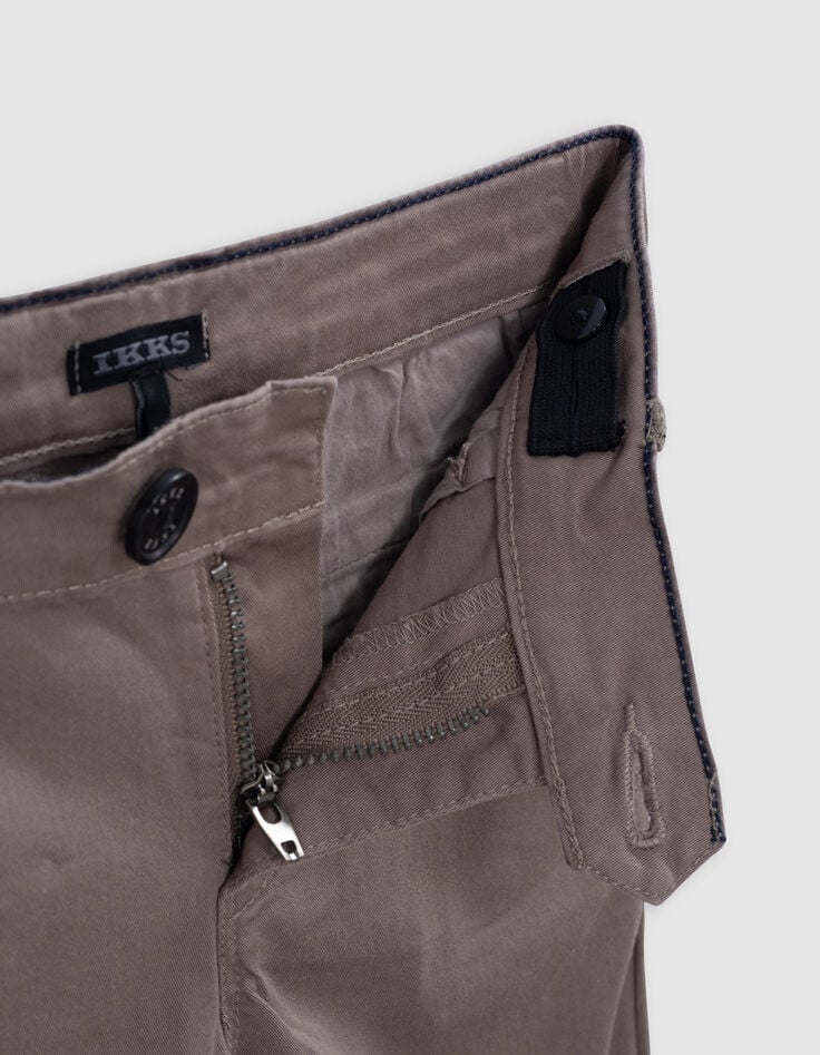 Ikks Bermuda Cognac Avec Bretelles Amovibles Garçon