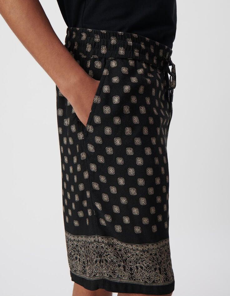 Ikks Bermuda COMFORT Noir Imprimé Motifs Balinais Homme