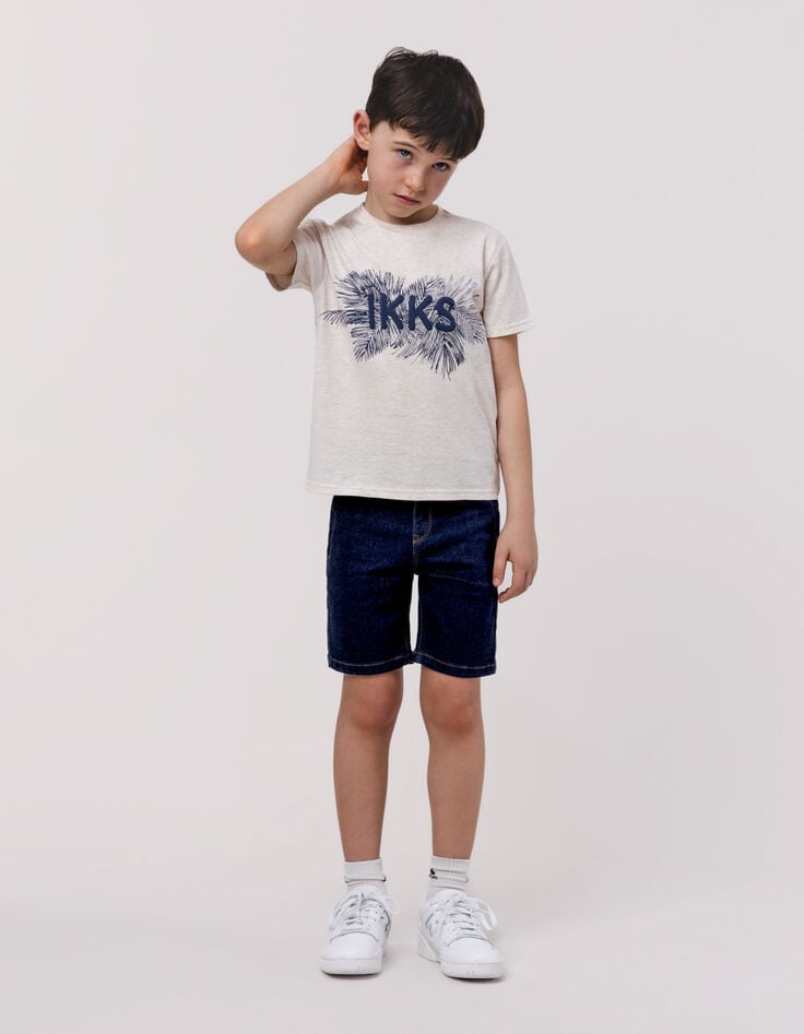 ikks Bermuda en jean brut upcyclé poches zippées garçon