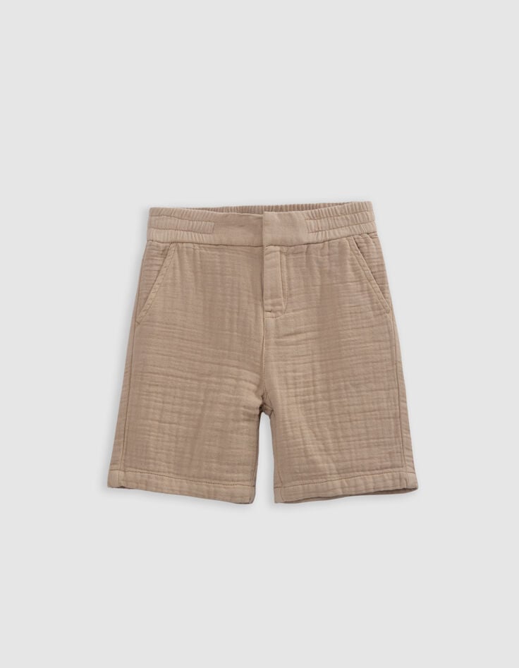 Ikks Bermuda JOGGER LOOSE Beige Gaze De Coton Garçon