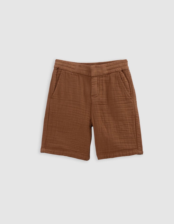 ikks Bermuda JOGGER LOOSE cognac gaze de coton garçon