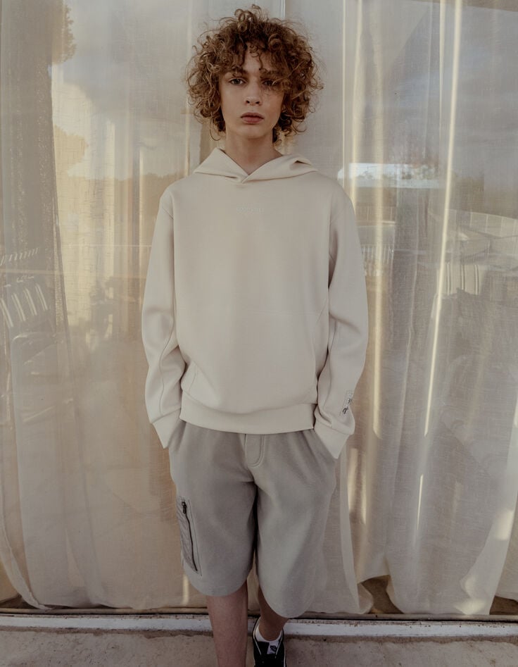 Ikks Bermuda LOOSE Vert Coton Bio Poche Zippée Garçon