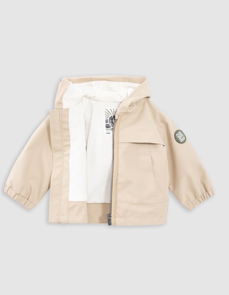 Ikks Blouson Beige à Capuche Polyester Recyclé Bébé Garçon