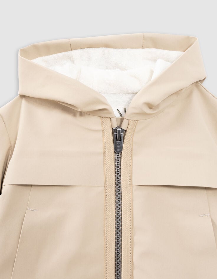 Ikks Blouson Beige à Capuche Polyester Recyclé Bébé Garçon