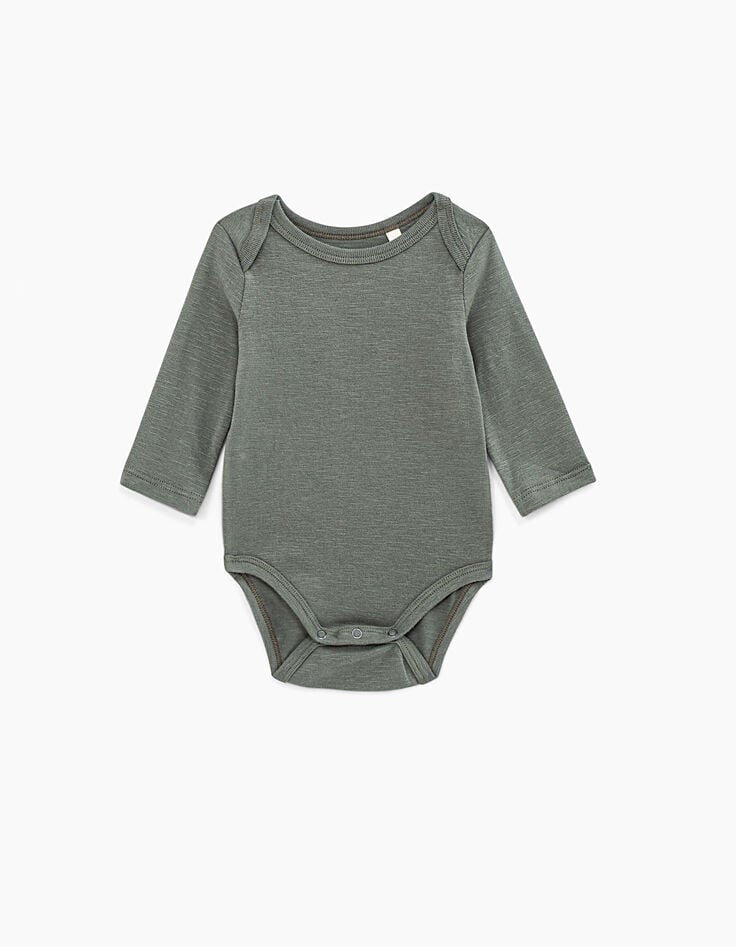 Ikks Body Kaki Clair à Personnaliser En Coton Bio Bébé