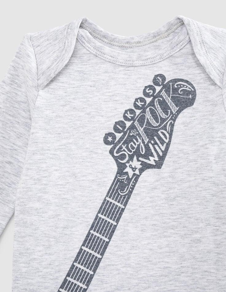 Ikks Body Mastic Chiné Visuel Guitare En Coton Bio Bébé