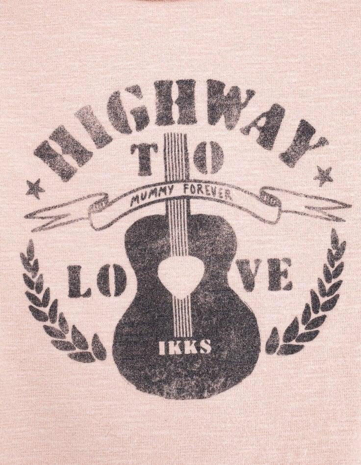 Ikks Body Rose Pâle Visuel Guitare En Coton Bio Bébé