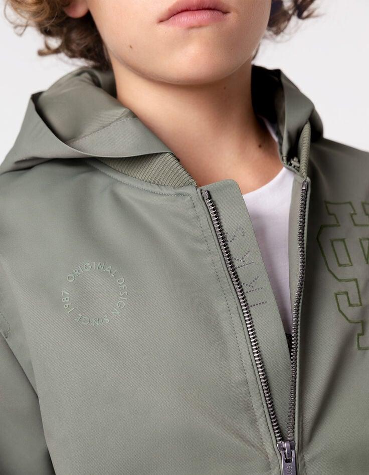 Ikks Bomber Kaki Détails Broderies Devant Dos Garçon