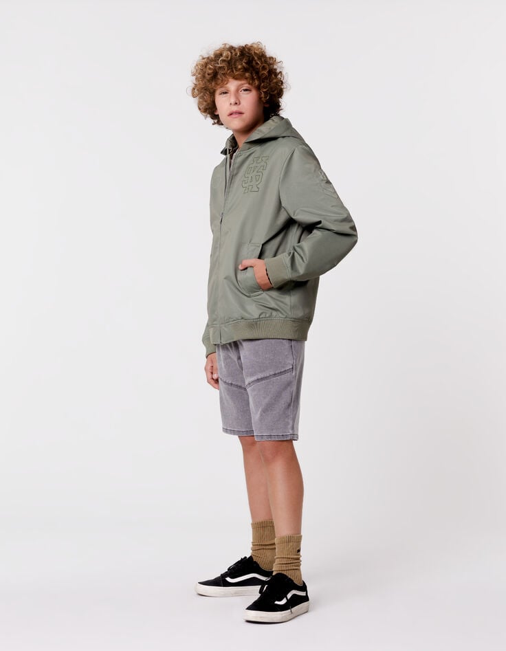 ikks Bomber kaki détails broderies devant dos garçon