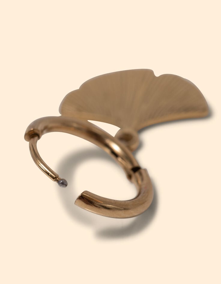Ikks Boucles D'oreilles Anneaux Et Feuilles Ginko I.Code