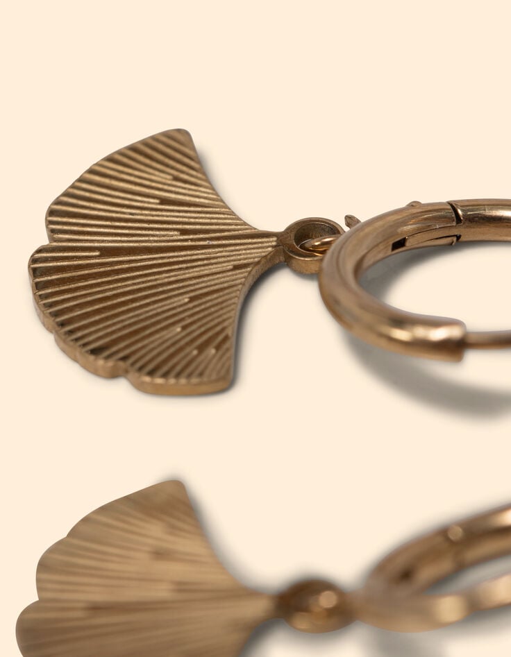 Ikks Boucles D'oreilles Anneaux Et Feuilles Ginko I.Code