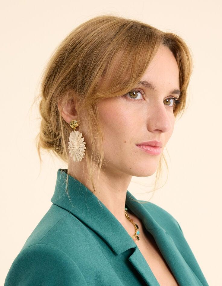 Ikks Boucles D'oreilles écrues Papier Forme Fleurs I.Code