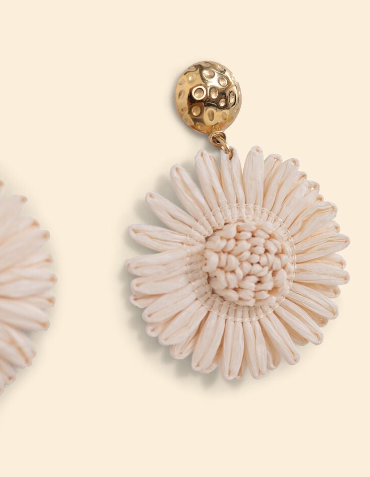 Ikks Boucles D'oreilles écrues Papier Forme Fleurs I.Code