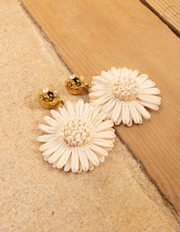 ikks Boucles d'oreilles écrues papier forme fleurs I.Code