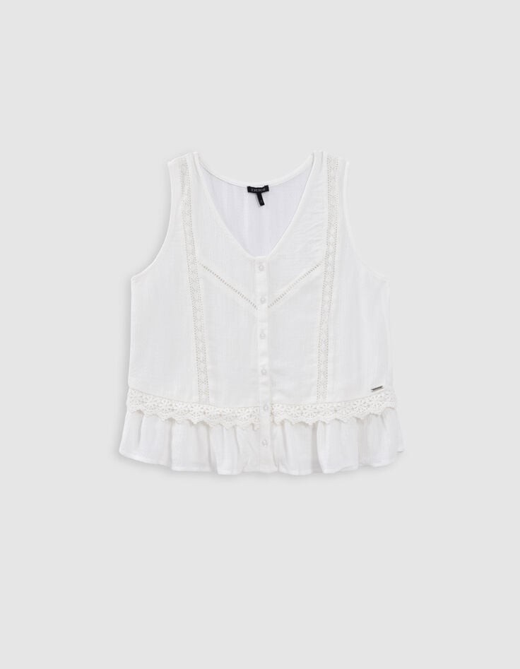 Ikks Caraco écru Détails Dentelle Esprit Bohème Fille