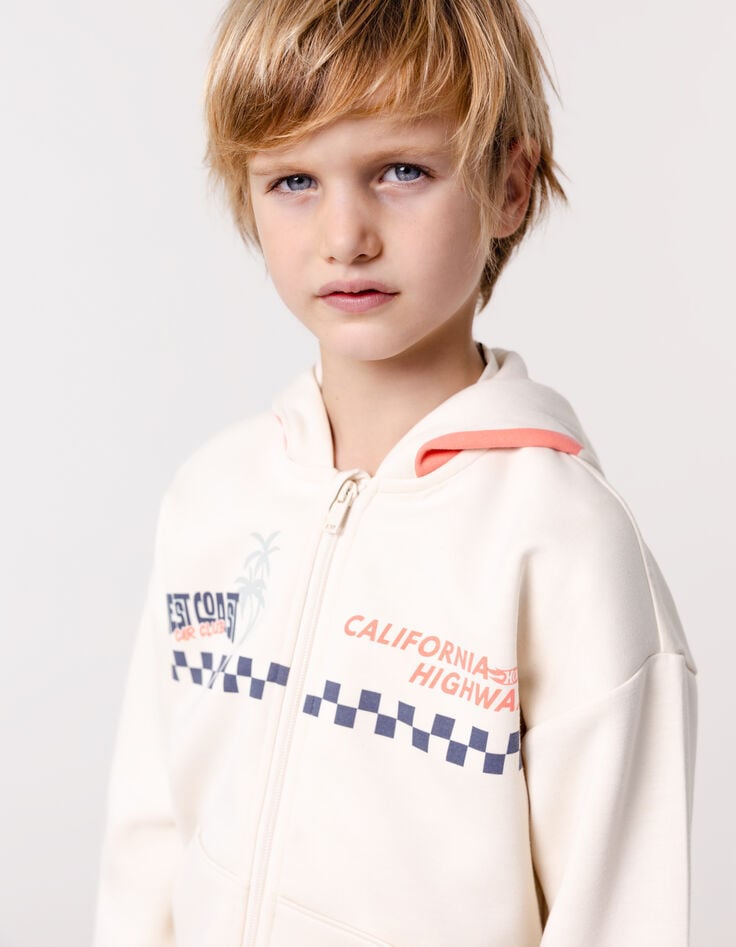 Ikks Cardigan Beige à Capuche-lunettes HOT WHEELS X IKKS Garçon