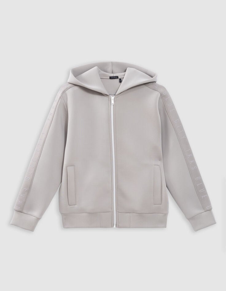 Ikks Cardigan Relaxed Gris Zippé Molleton Néoprène Garçon