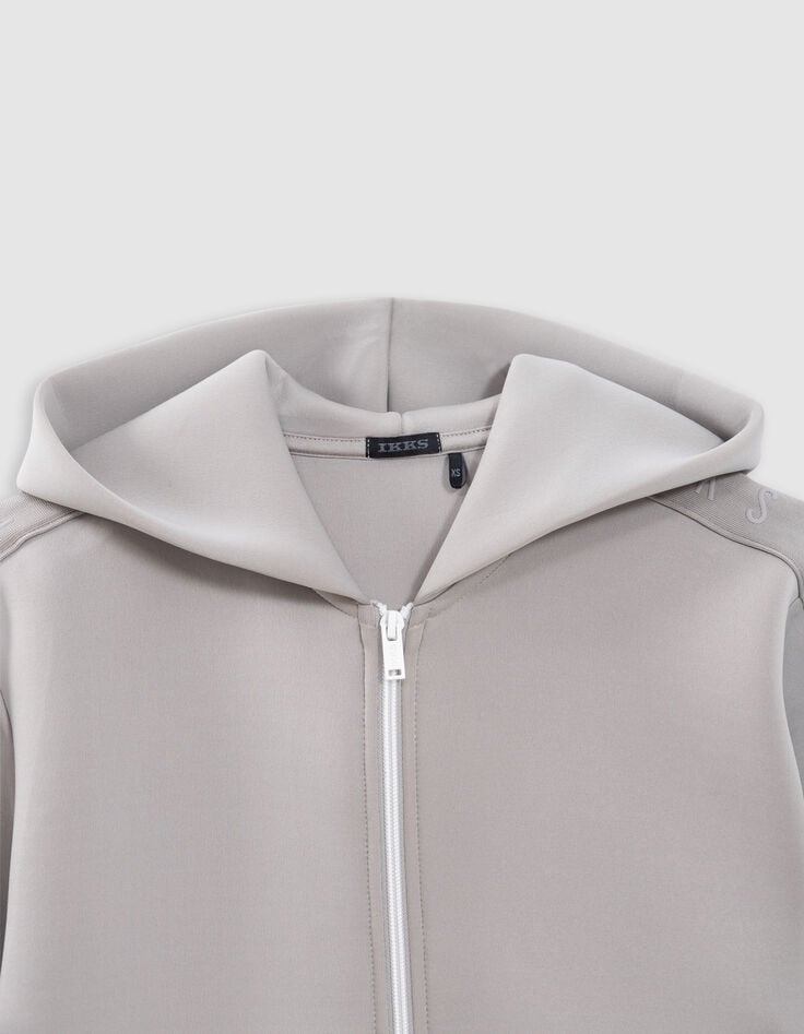 Ikks Cardigan Relaxed Gris Zippé Molleton Néoprène Garçon