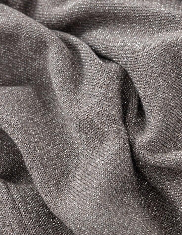 Ikks Cardigan Sésame Tricot Pailleté Motif Chevrons Ajouré Dos Femme