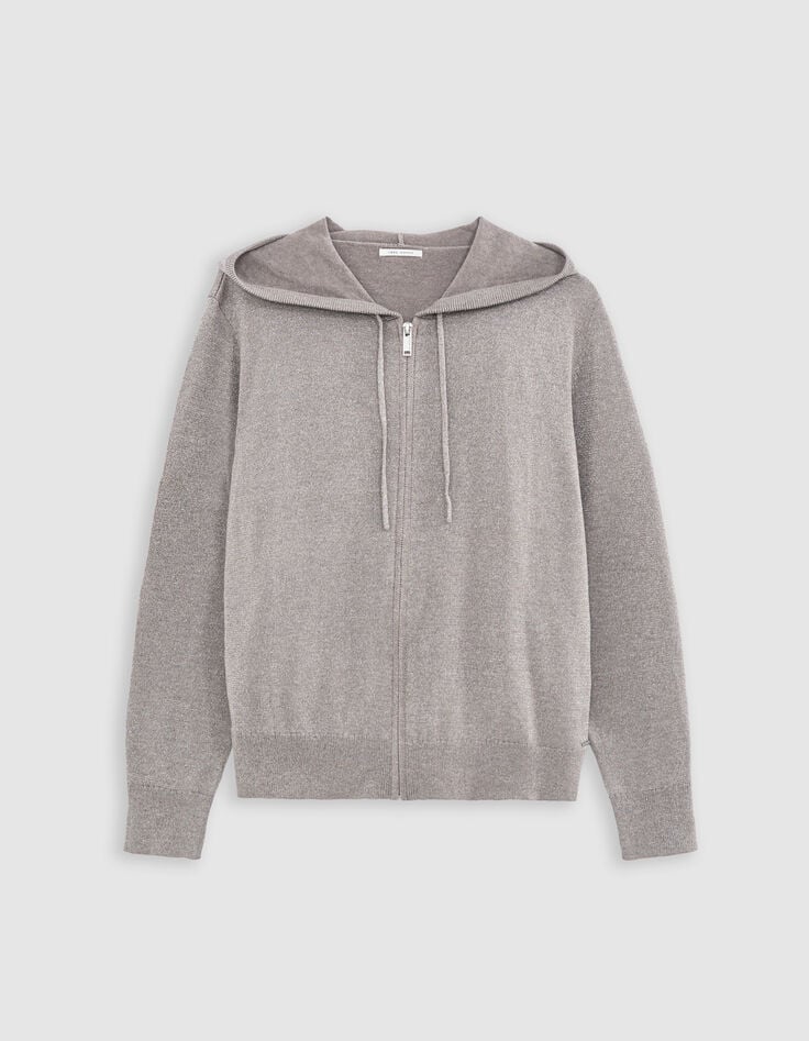 ikks Cardigan sésame tricot pailleté motif chevrons ajouré dos Femme