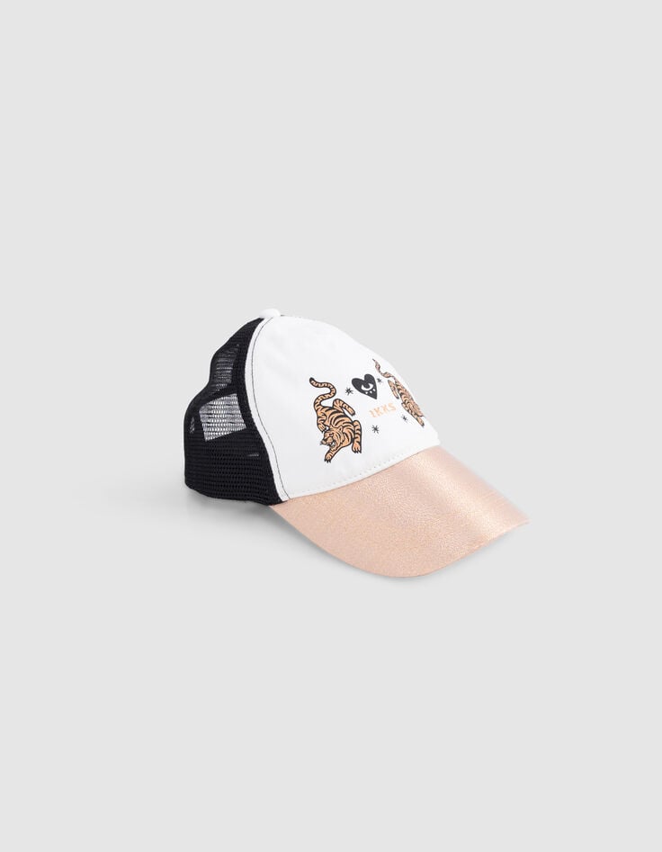 Ikks Casquette Blanche Et Noire Visière Copper Fille