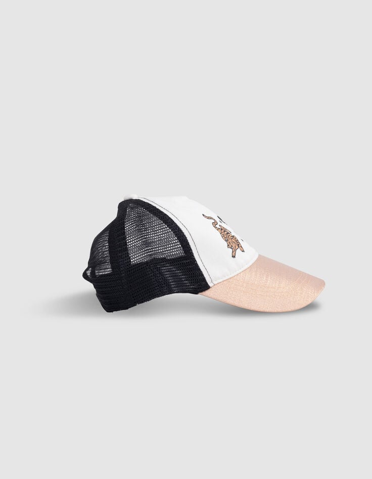Ikks Casquette Blanche Et Noire Visière Copper Fille