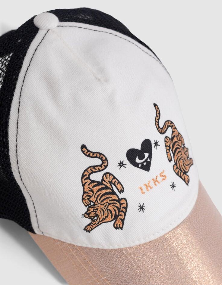 Ikks Casquette Blanche Et Noire Visière Copper Fille