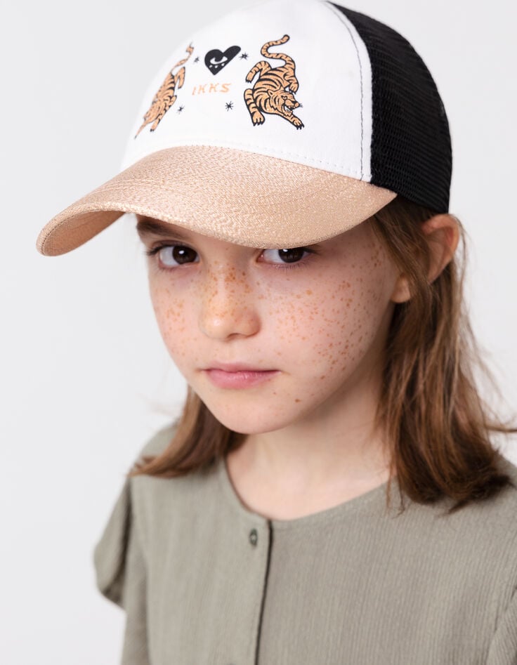ikks Casquette blanche et noire visière copper fille