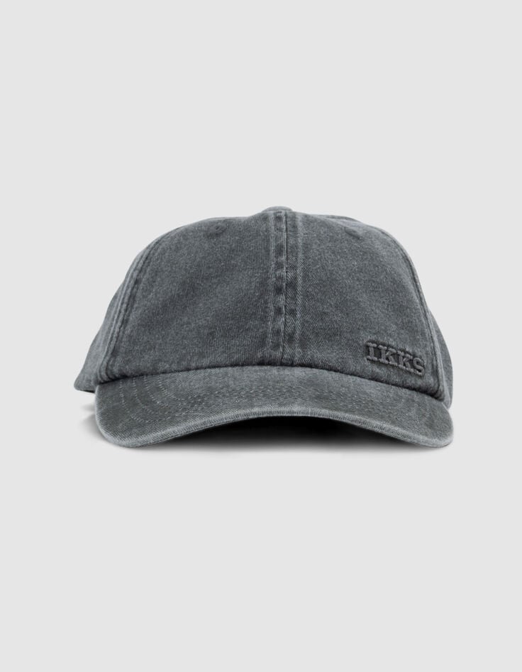 Ikks Casquette En Jean Bleu Gris Broderie Logo Homme