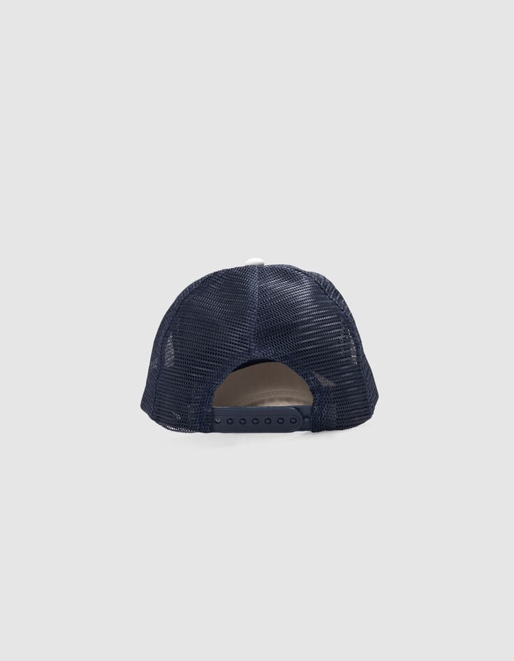 Ikks Casquette Marine Et Blanche Visière Beige Garçon