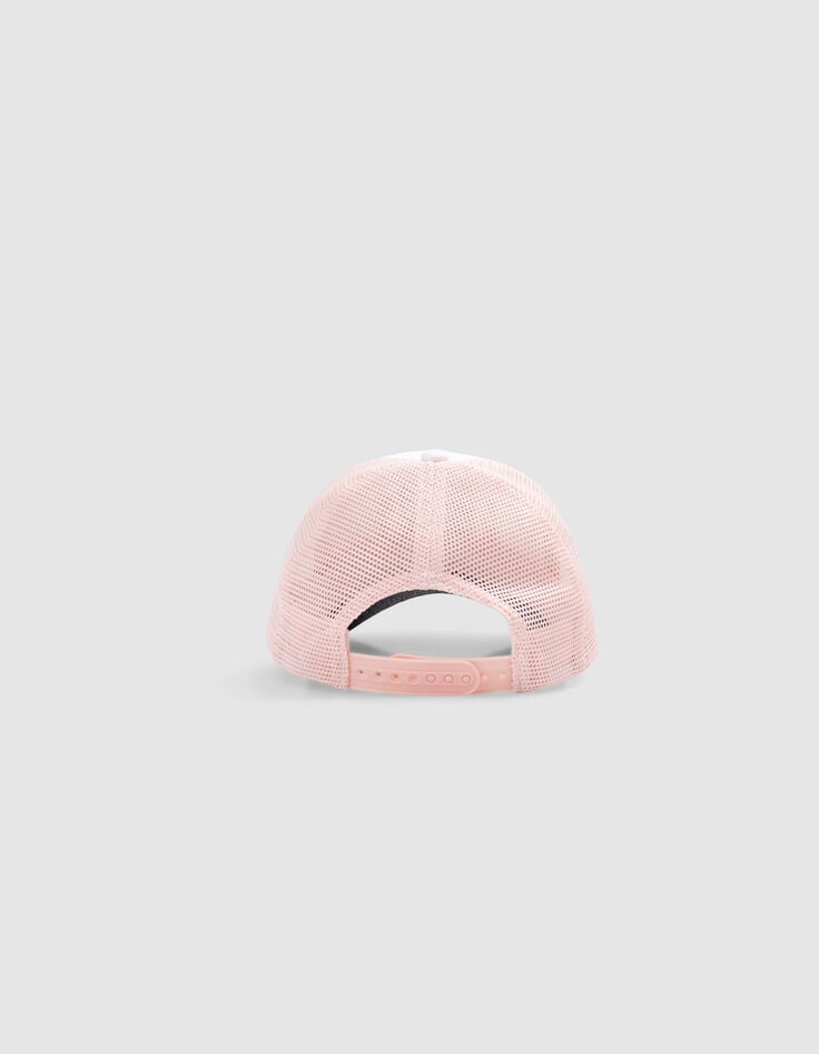 Ikks Casquette Rose Et Blanche Visière Silver Fille