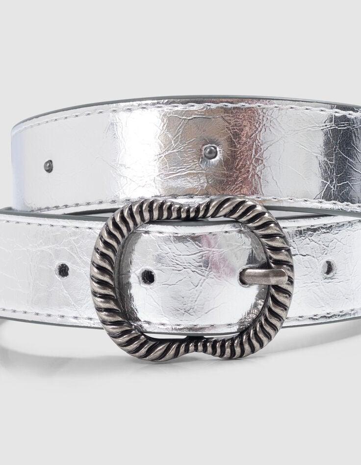 Ikks Ceinture Argentée Métallisée Décor Clous Fille