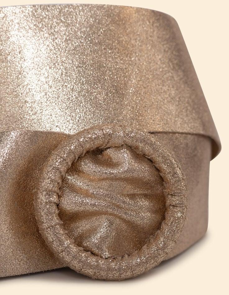 Ikks Ceinture Dorée Cuir Velours Spécial Robe I.Code