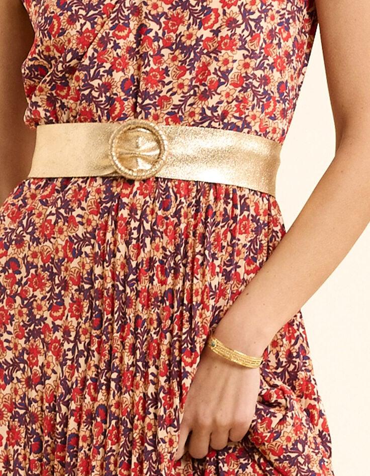 Ikks Ceinture Dorée Cuir Velours Spécial Robe I.Code