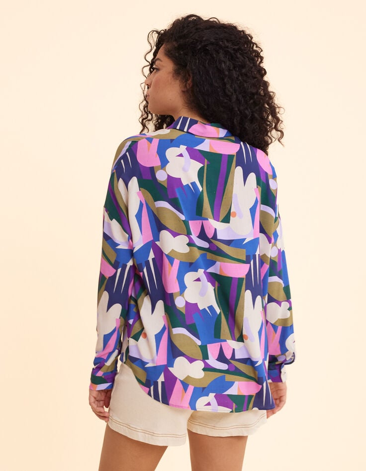 Ikks Chemise Beige Visuel Floral Graphique I.Code X THE FEEBLES