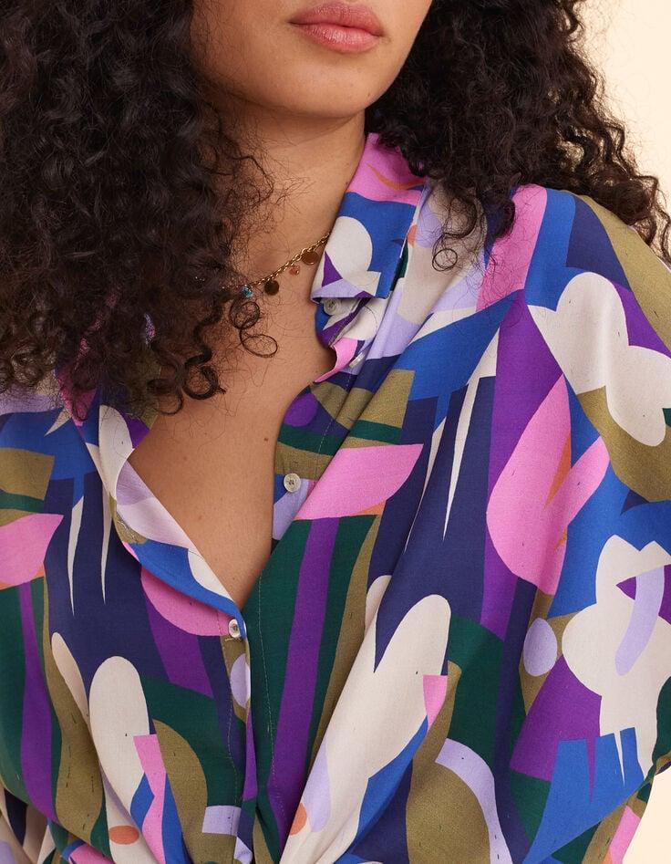 Ikks Chemise Beige Visuel Floral Graphique I.Code X THE FEEBLES