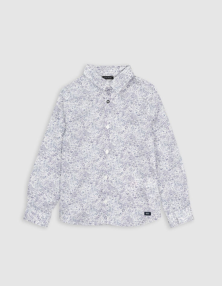 Ikks Chemise Blanc Imprimé Minimaliste Floral Garçon