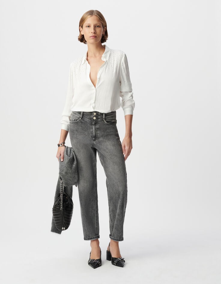 ikks Chemise blanche polyester recyclé décor strass Femme