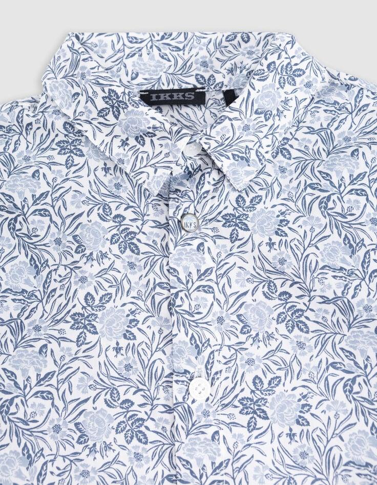 Ikks Chemise Blanche Tissu Liberty Motif Floral Garçon