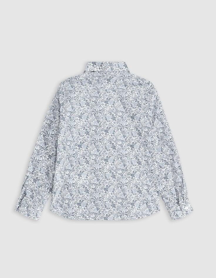 Ikks Chemise Blanche Tissu Liberty Motif Floral Garçon