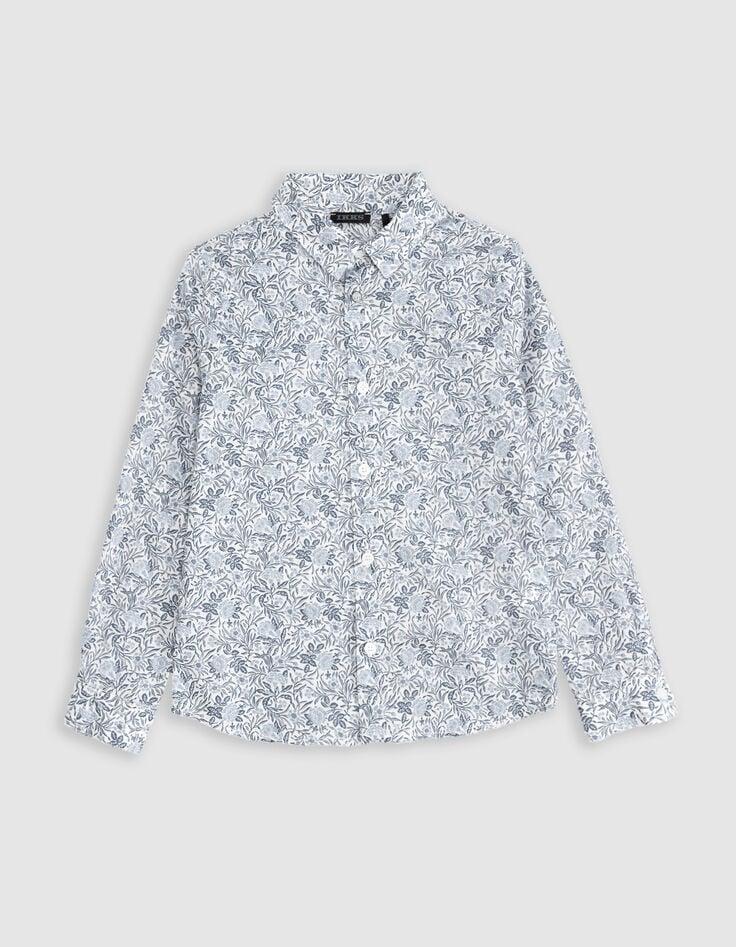 ikks Chemise blanche tissu Liberty motif floral garçon