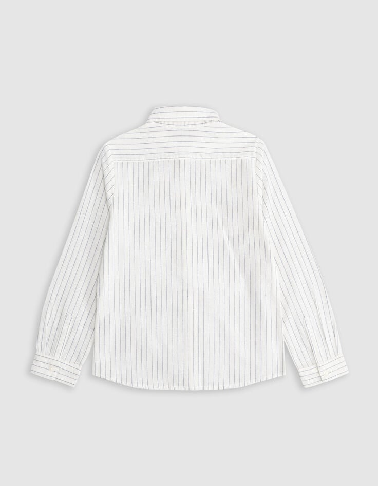 Ikks Chemise Crème Motifs Rayures Maxi Ancre Garçon