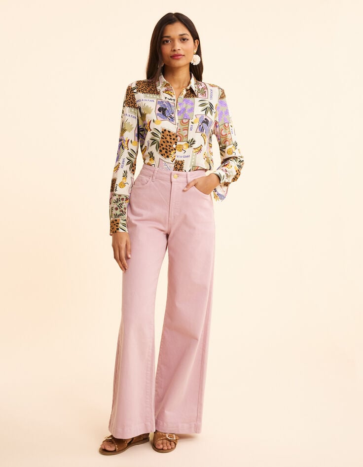 Ikks Chemise écrue Imprimé Patchwork Bananes I.Code