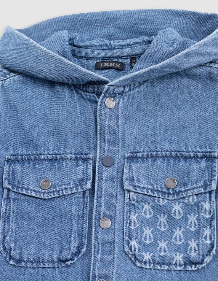 Ikks Chemise En Jean Bleu Waterless à Capuche Garçon