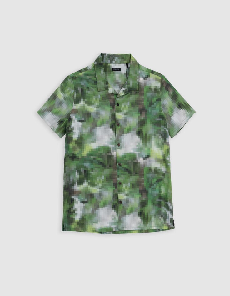 Ikks Chemise Kaki Imprimé Camouflage Pixellisé Garçon