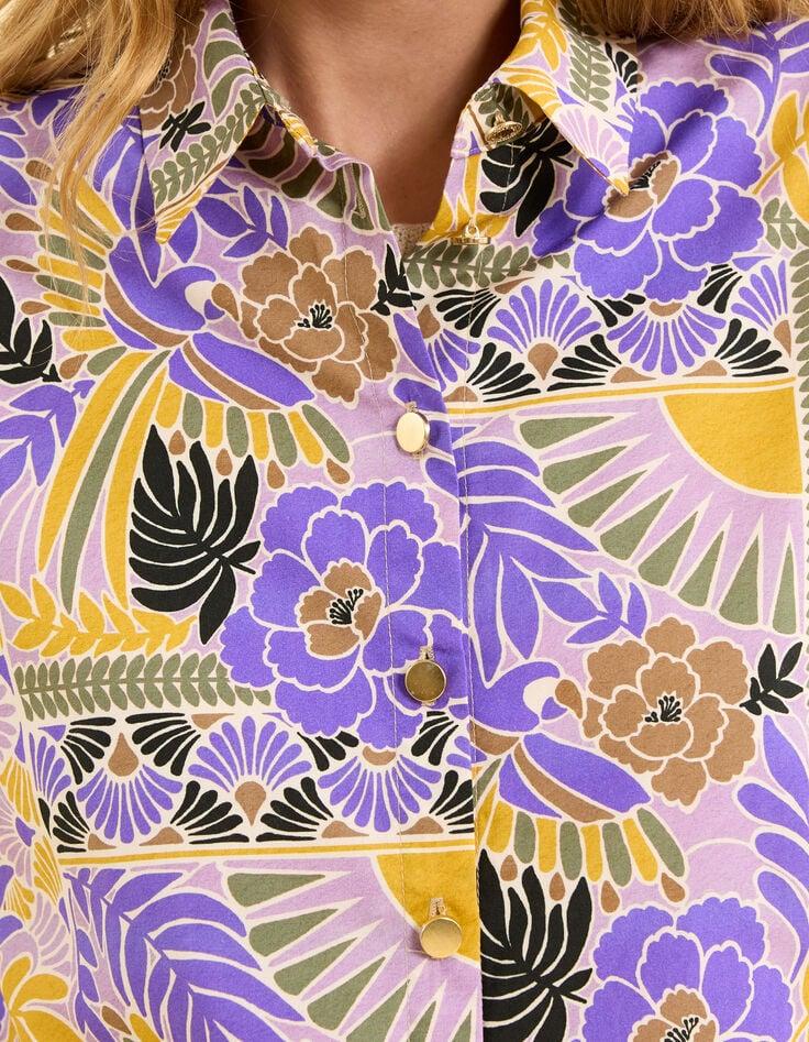 Ikks Chemise Manches Courtes Parme Imprimé Perroquets I.Code